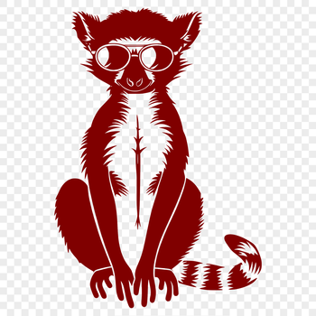Detailed full-body lemur design suitable for various graphics applications.