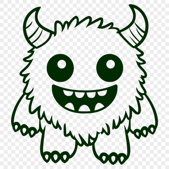 A small, cartoon-style monster with colorful details, suitable for crafting or digital design projects.