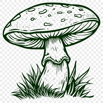 A high-resolution vector illustration of a realistic mushroom in various colors.