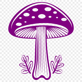 An isolated vector graphic representation of a mushroom with realistic details.