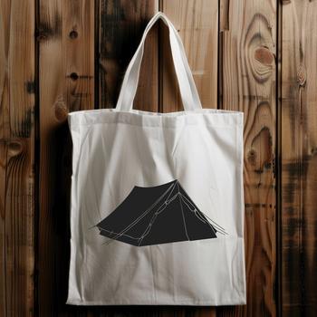 A vector graphic representation of a standard camping tent setup.