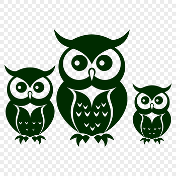 A detailed illustration of a cute owl from head to toe, perfect for vector designs.