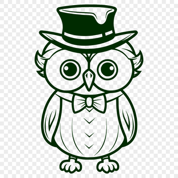 A high-quality illustration of an adorable owl in full body, suitable for various design purposes.