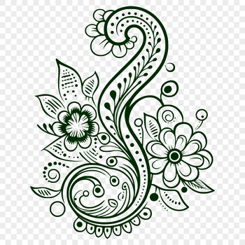 Ornate paisley design with intricate floral patterns for vector art and cutting machine projects.