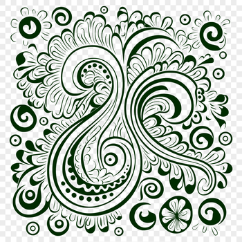 Ornate paisley pattern with intricate details, suitable for vector designs.