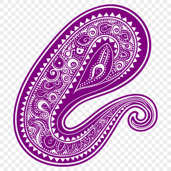A traditional ornate paisley shape used as a design element.