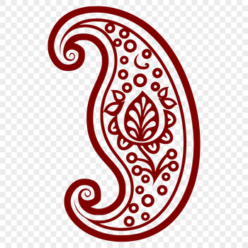 An ornate paisley shape with intricate details, suitable for use as a vector design or clip art element.