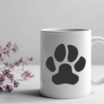 A vector illustration of a single animal paw print, suitable for various design applications.