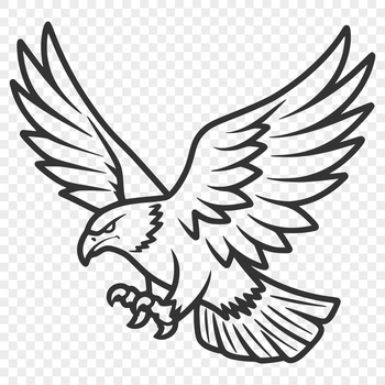 A detailed illustration of a majestic eagle in full flight, perfect for vector art projects.