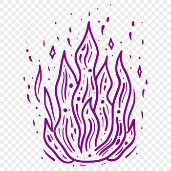 A digital illustration of a stylized flame shape, ideal for graphic design projects.
