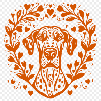 A detailed illustration of a Great Dane's head, suitable for vector graphics design.