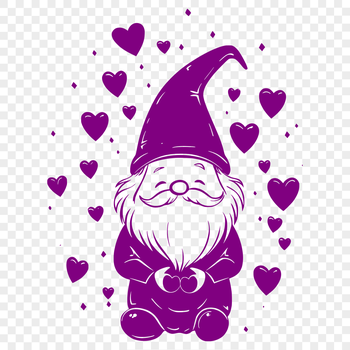 A mythical creature with love hearts, depicted in full body sitting position.