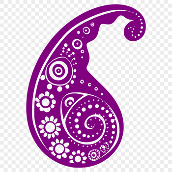 An ornate paisley design with floral patterns, suitable for vector art and clip art.