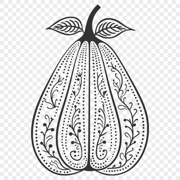 A detailed illustration of a squash with ornate design elements, suitable for use in graphic design projects.