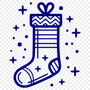 Free vector Christmas stocking illustration, suitable for cutting machine designs or commercial use.
