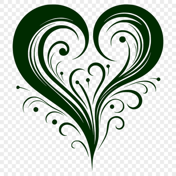 An ornate illustration of a heart shape in vector format.