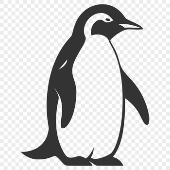 A full-body illustration of a penguin in a realistic style.