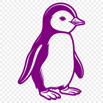 A detailed illustration of a penguin in full-body pose, suitable for vector art and design projects.