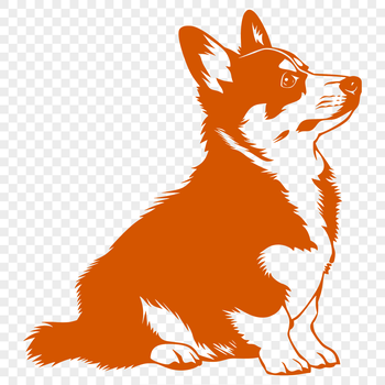 An SVG vector art image featuring a detailed drawing of a corgi animal.