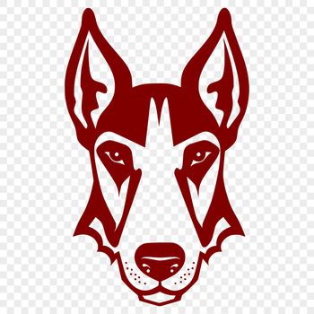 A digital image of a Doberman Pinscher breed, suitable for commercial or personal use as clip art or stencil design.