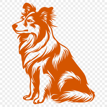 A portrait of a Shetland sheepdog sitting in a naturalistic pose.
