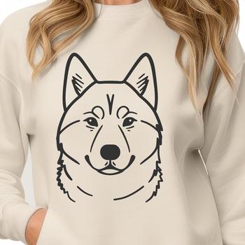A close-up portrait of a Siberian Husky dog's head, ideal for vector art and design projects.