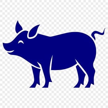 A high-quality illustration of a standing pig in full body pose.