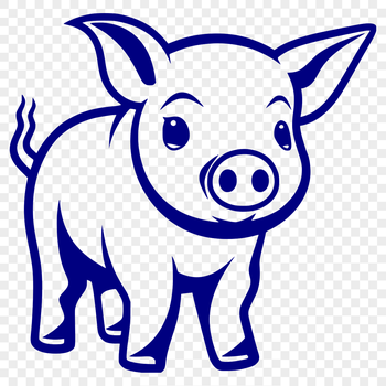 An SVG design featuring a realistic portrait of a farm animal, specifically a pig.