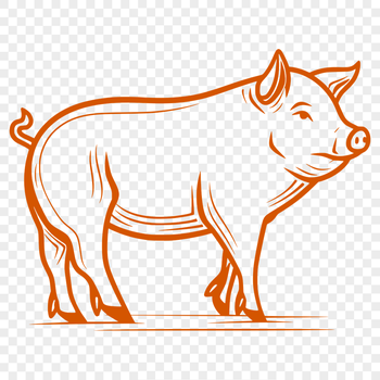 Standing Pig Template