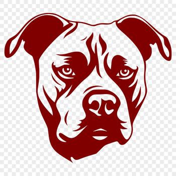 Vector portrait of a pitbull, suitable for graphic design or digital art projects.
