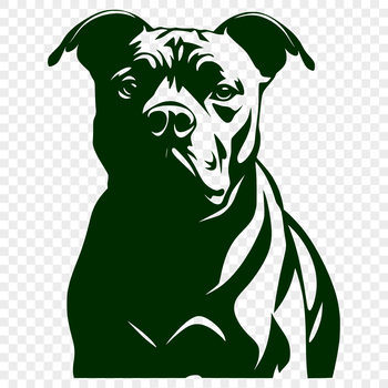 A pitbull breed dog illustration in vector format.