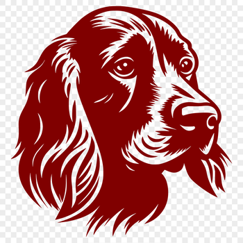 A high-quality vector illustration of a friendly-looking Cocker Spaniel dog's head.