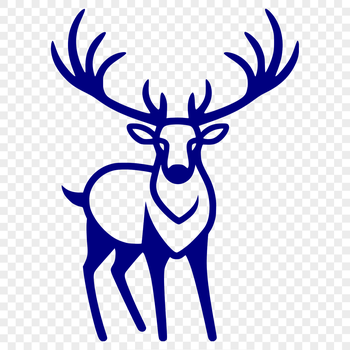 A simple line drawing of a deer's full body in vector format.