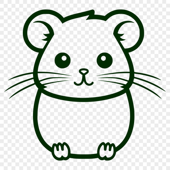 Simple line drawing of a hamster in full body view.