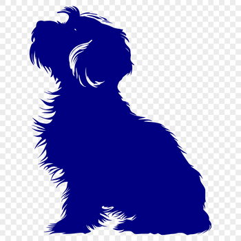 A sitting havanese dog with a full body outline, suitable for vector art designs.
