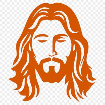 A vector image of Jesus' head in a classic style, suitable for various forms of art and design.