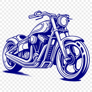 A detailed illustration of a motorbike with sleek design and clean lines, suitable for various digital applications.