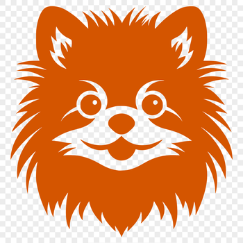 A close-up vector illustration of a Pomeranian's head.