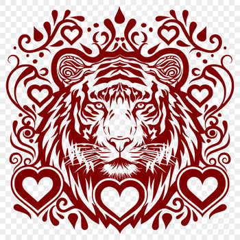 Ornate Big Cat Digital Drawing
