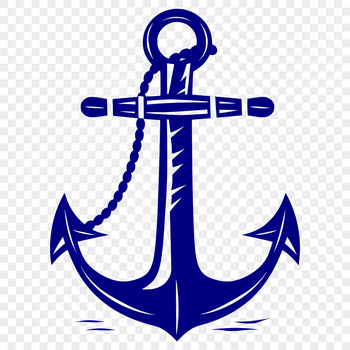 A stylized illustration of anchor shapes in various sizes and orientations, suitable for vector design projects.
