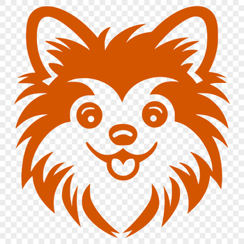 A detailed illustration of a Pomeranian dog's head.