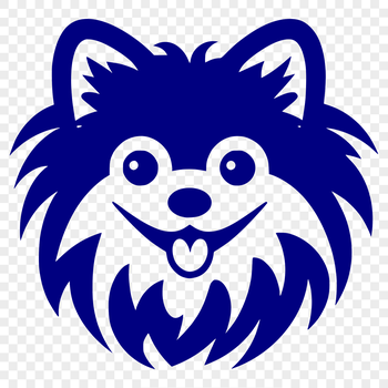 A small Pomeranian dog's head is depicted in this vector illustration, suitable for various digital applications.