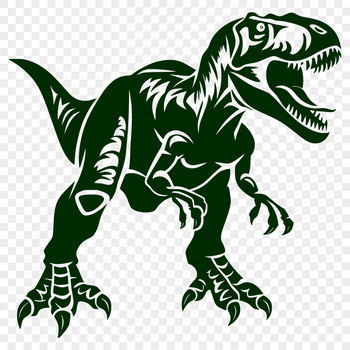 A detailed SVG design of a dinosaur, suitable for various applications including cutting machines and laser cutters.