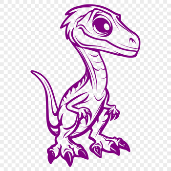 SVG design of a baby dino, suitable for cutting machine and laser cutter projects.