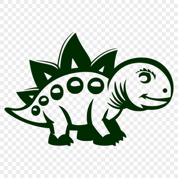 A colorful illustration of a baby prehistoric dinosaur in full body pose.
