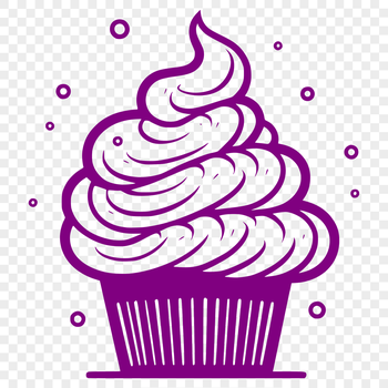 A digital cupcake design featuring colorful frosting and sprinkles.