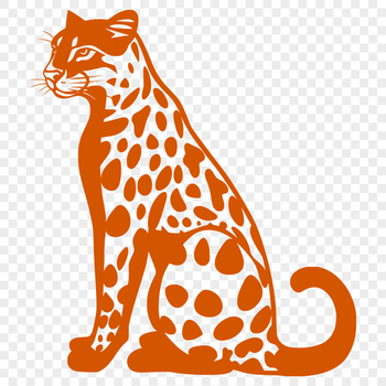 A detailed illustration of a sitting big cat with a sleek coat.