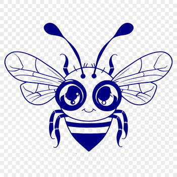 A full-body illustration of a bee, suitable for gardening and crafting projects.