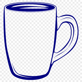 A simple, stylized cup design for crafting and DIY projects.