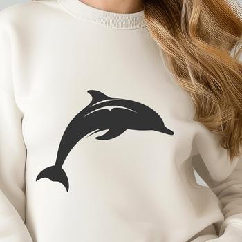 A detailed illustration of a dolphin in its entirety, suitable for various design applications.
